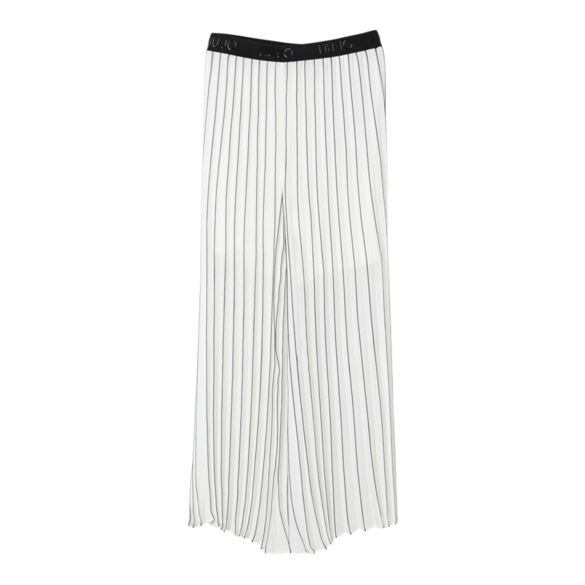 Liu Jo Pantalone Tinta Unita con Fantasia A Righe per Bambina GA5071XX BIANCO LIU JO 