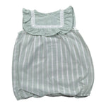 Babyvip Pagliaccetto Tinta Unita con Fantasia A Righe per Neonata T2825 VERDE BABYVIP 