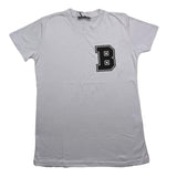 Brian Rush T-Shirt Girocollo Tinta Unita Con Stampa Azzurro Per Bambino