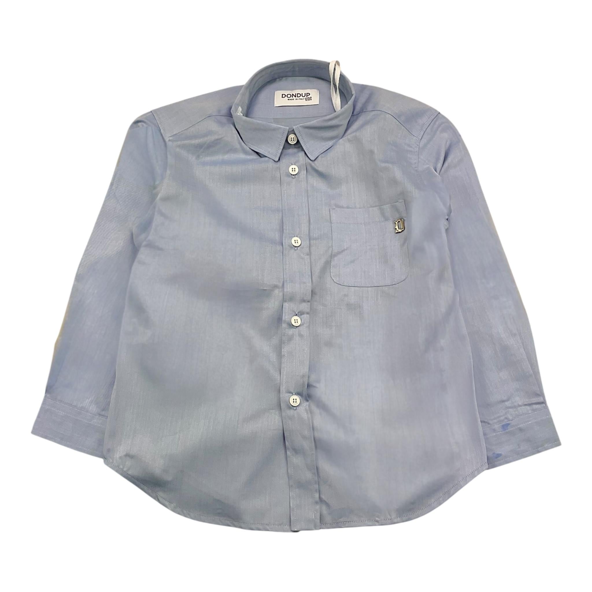 Dondup Camicia Tinta Unita con Manica Lunga per Bambino DMCA003 AZZURRO DONDUP 