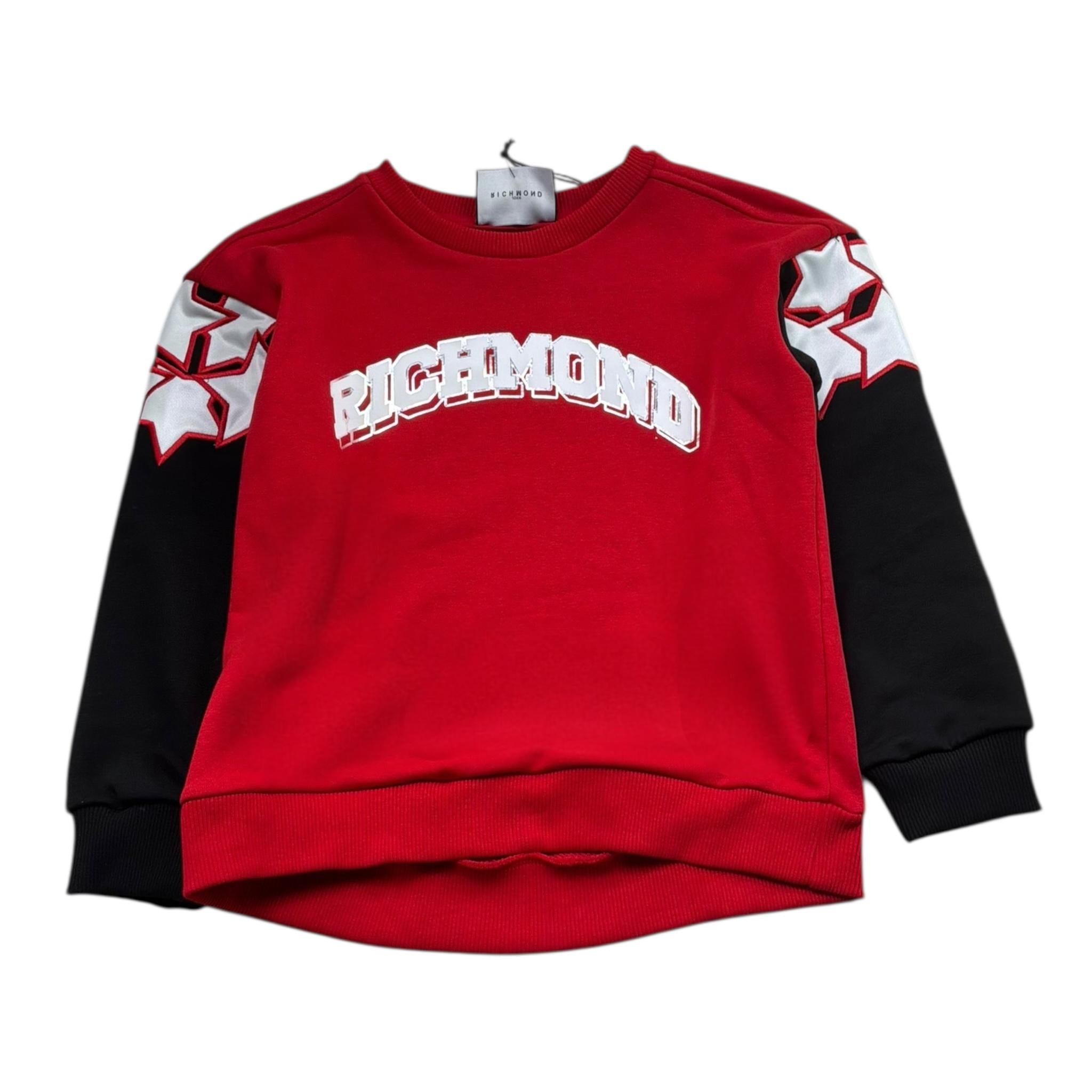 John Richmond Felpa Girocollo Tinta Unita con Maniche In Contrasto per Bambina RGP26085FE ROSSO JOHN RICHMOND 