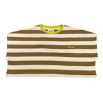 Dou Dou T-Shirt Girocollo Bicolore con Fantasia A Righe per Bambina DW8A21 BIANCO/BEIGE DOU DOU 