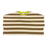 Dou Dou T-Shirt Girocollo Bicolore con Fantasia A Righe per Bambina DW8A21 BIANCO/BEIGE DOU DOU 