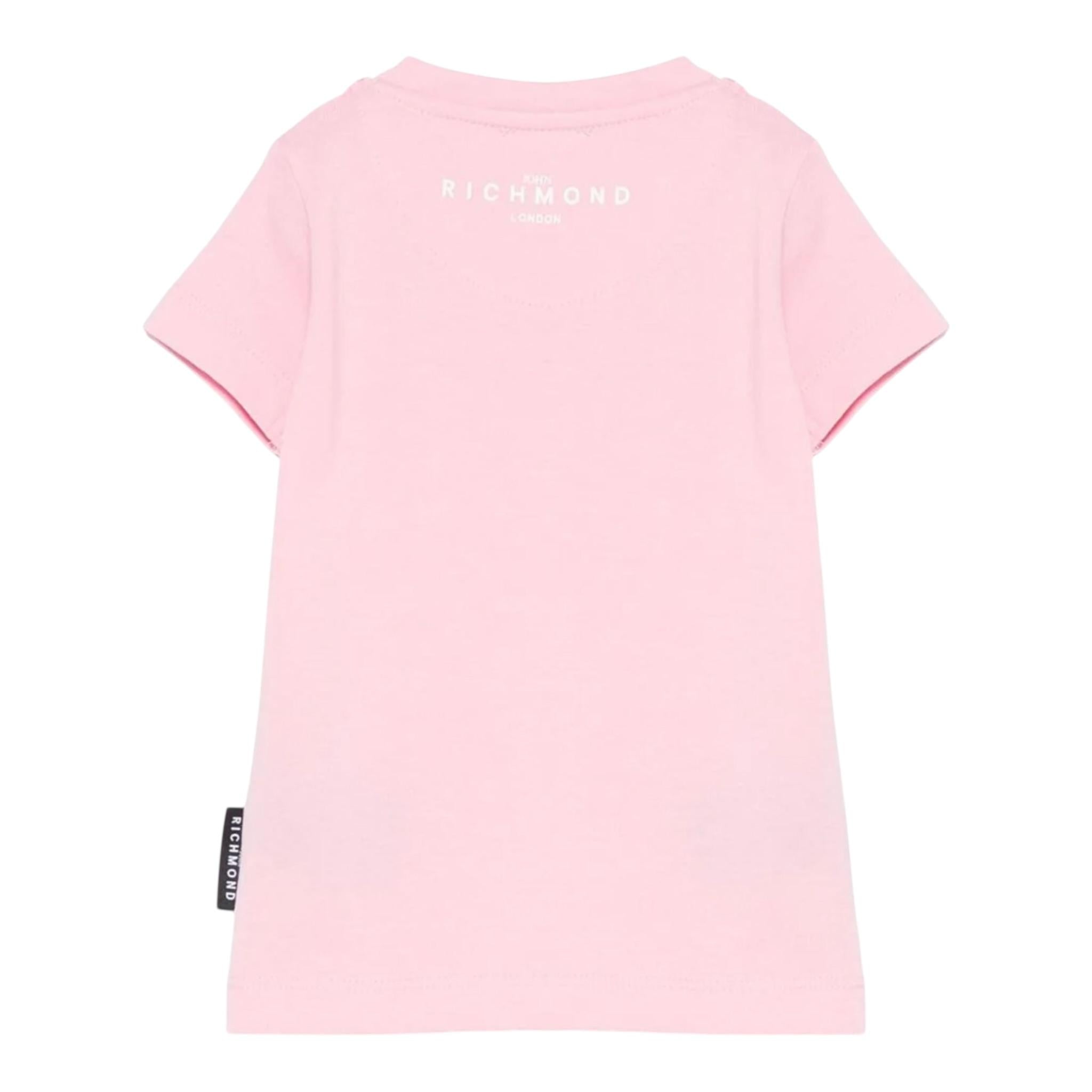 John Richmond T-Shirt Girocollo Tinta Unita con Stampa per Neonata RIP25002TSXXXXX ROSA JOHN RICHMOND 