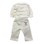 MOSCHINO completo 2pz felpa-pantalone tinta unita Bianco per Neonata MDK03D BIANCO MOSCHINO 