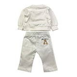 MOSCHINO completo 2pz felpa-pantalone tinta unita Bianco per Neonata MDK03D BIANCO MOSCHINO 