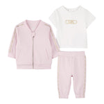 Karl Lagerfeld Completo 3 Pezzi Felpa-Pantalone-T.Shirt Rosa per Neonata R30305 ROSA KARL LAGERFELD 