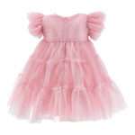 Monnalisa Abito Mezza Manica Tinta Unita In Tulle per Neonata 31E903 ROSA MONNALISA 