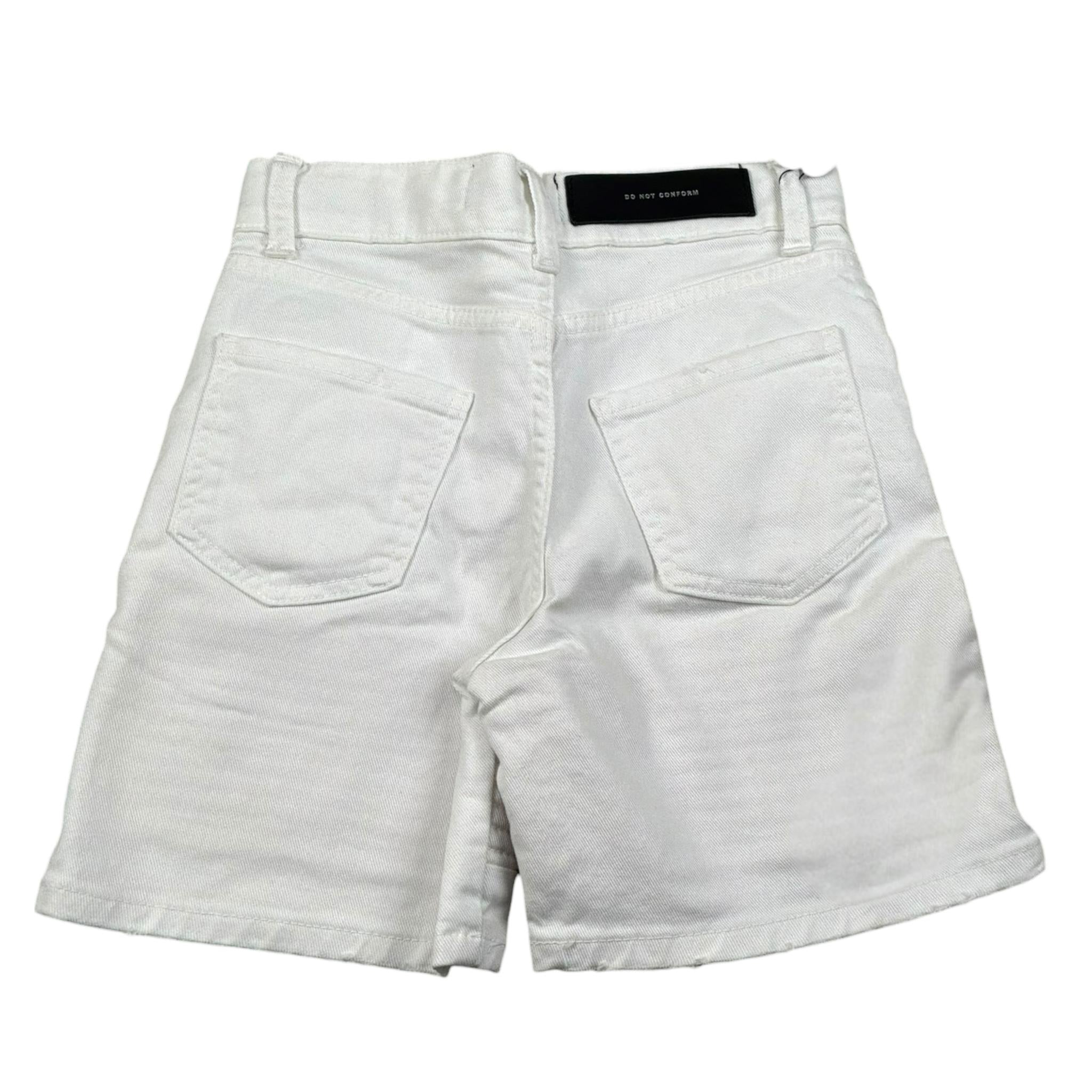 Do Not Conform Bermuda In Denim Tinta Unita con Girovita Regolabile per Bambino TAN007 BIANCO DO NOT CONFORM 