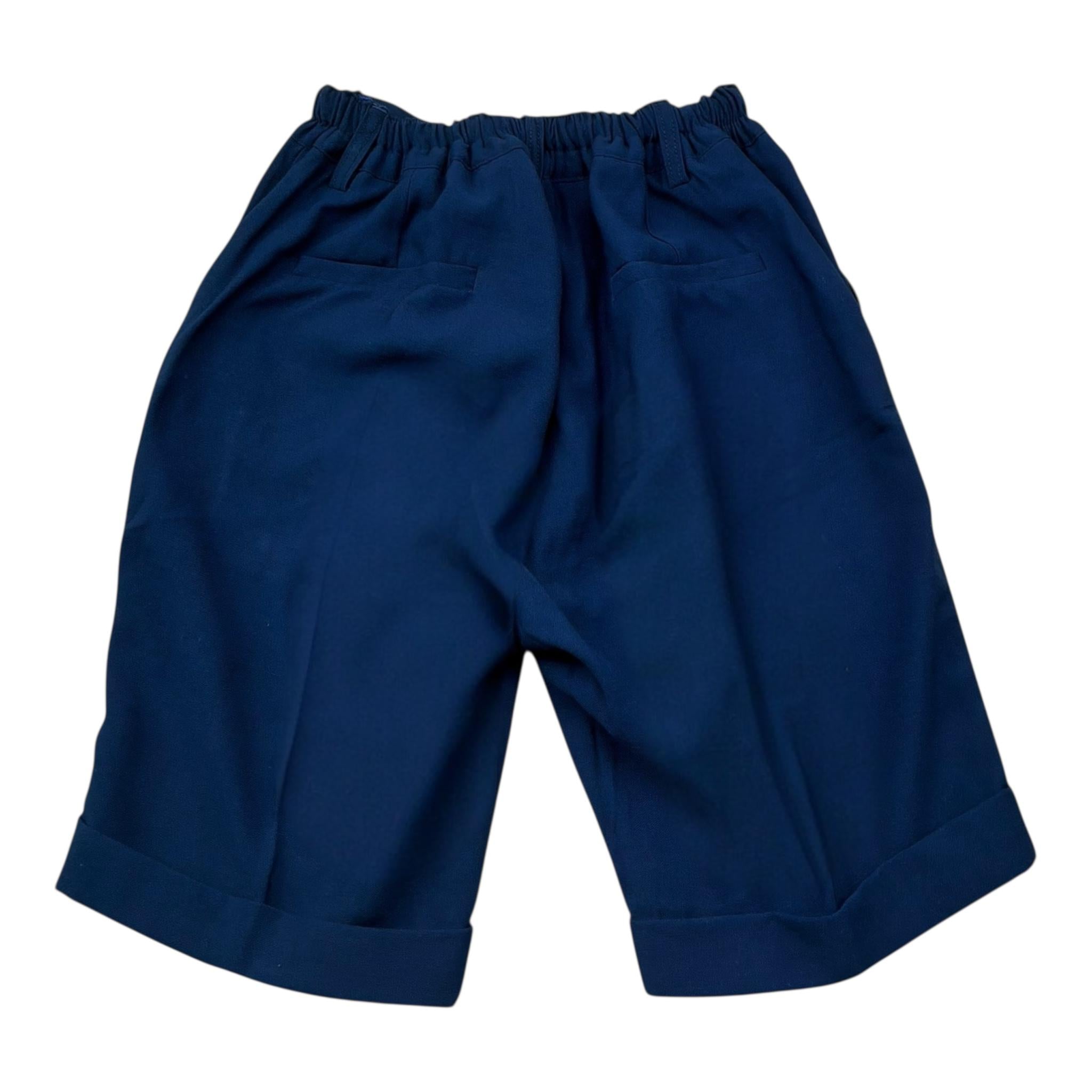 Emanuel Pris Bermuda Tinta Unita con Elastico In Vita per Bambino EMB5120R BLU EMANUEL PRIS 