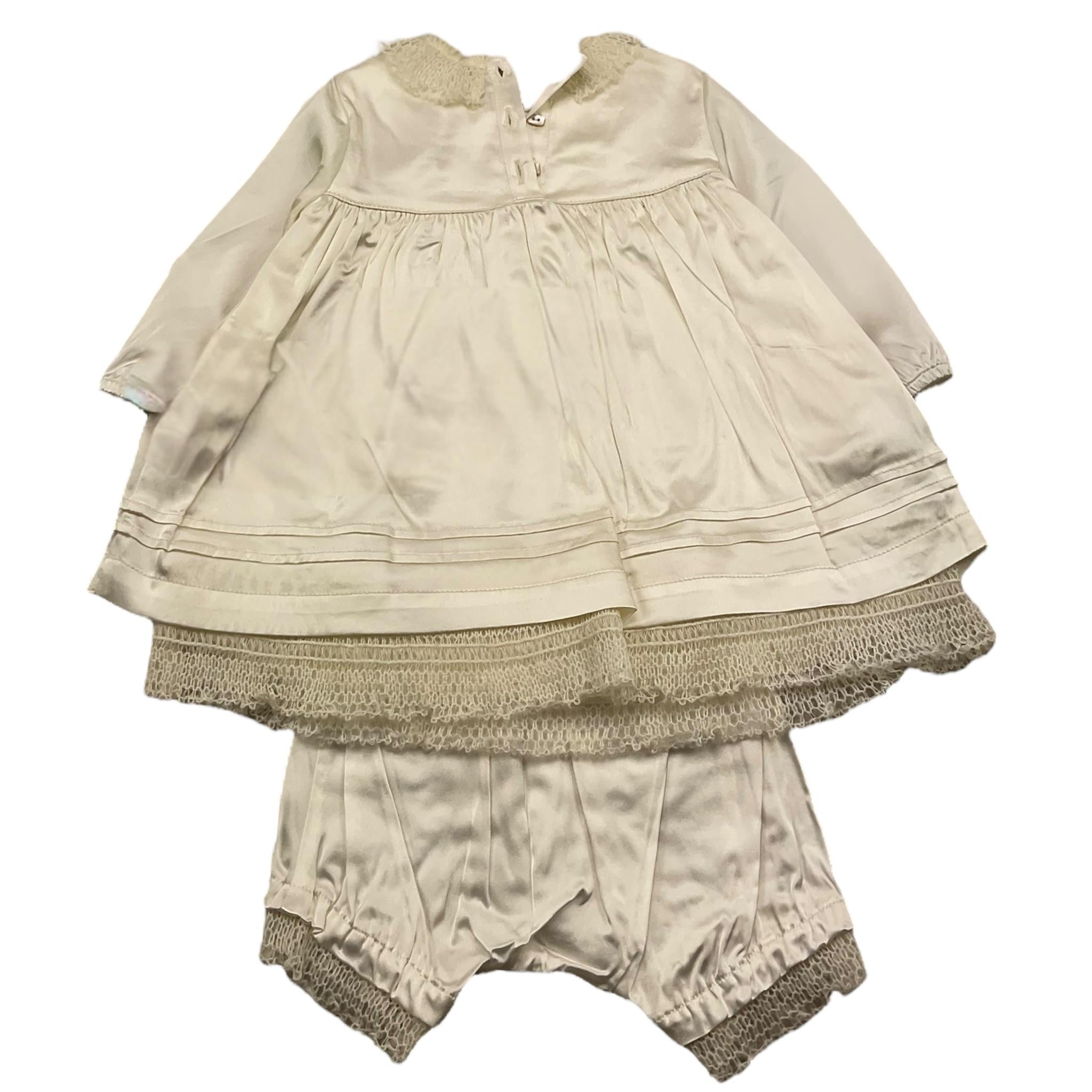 CAFFE' D'ORZO set abito manica lunga con culotte Avorio per Neonata ZT1040 AVORIO CAFFE' D'ORZO 