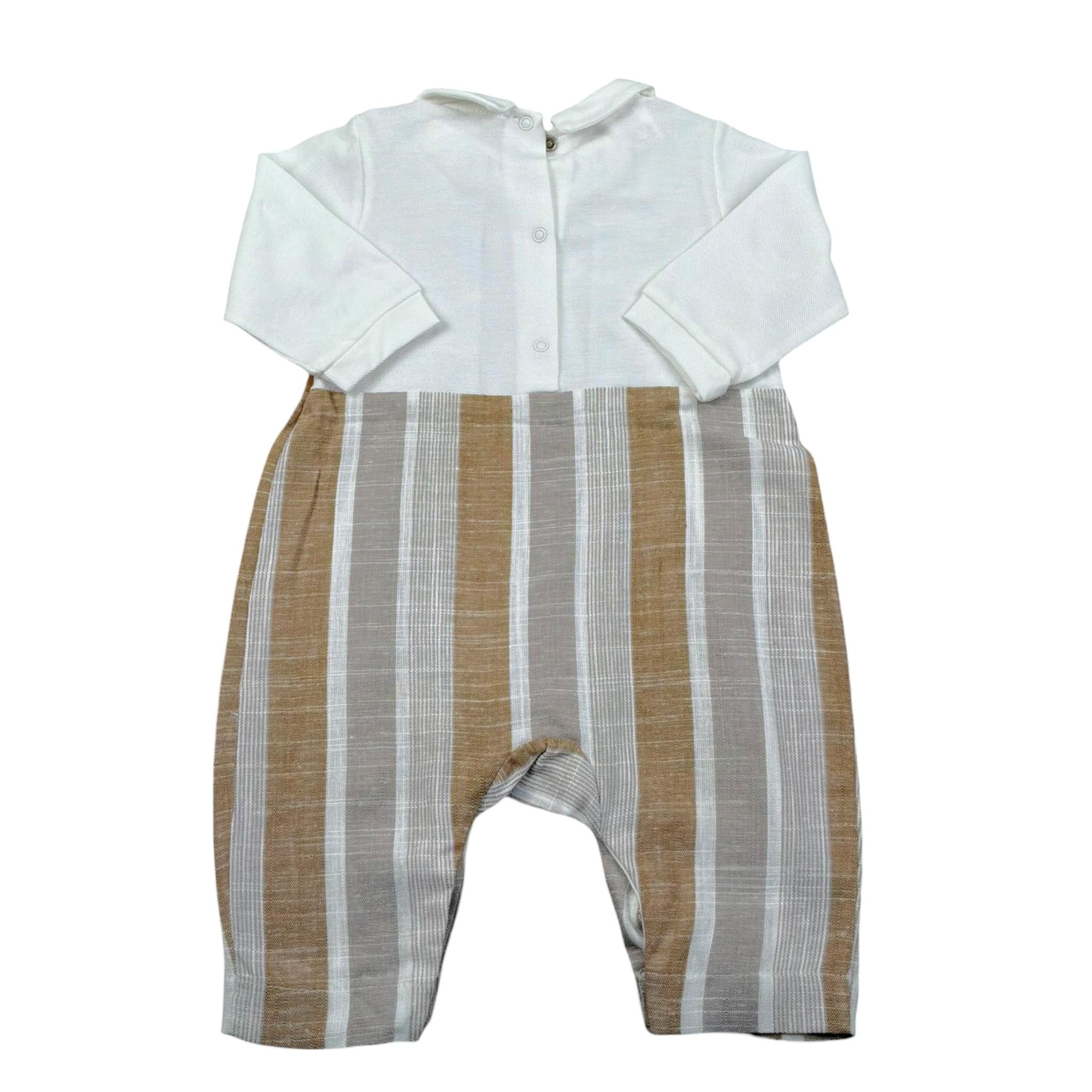 Babyvip Tutina Tricolore con Fantasia A Righe per Neonato T2811 CAMMELLO BABYVIP 