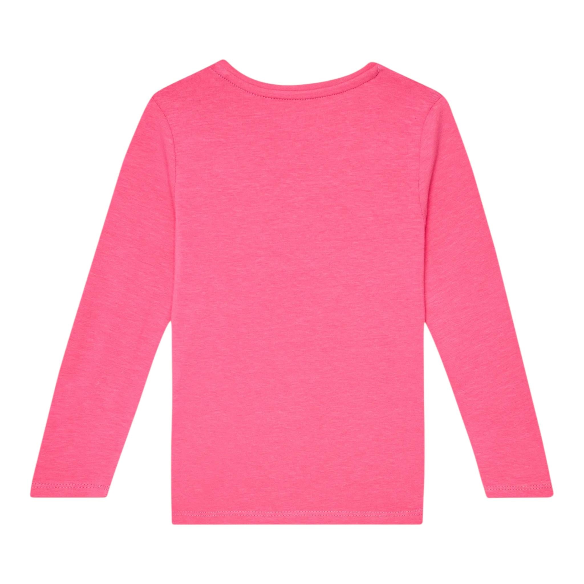 GUESS shirt girocollo tinta unita ocn logo Rosa per Bambina K4YI02K6YW4J ROSA GUESS 