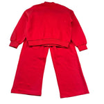 Moschino Completo 2 Pezzi Felpa-Pantalone Tinta Unita per Bambina HDK038 ROSSO MOSCHINO 