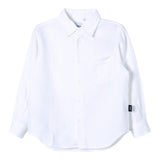 Aspesi Camicia Tinta Unita Con Bottoni E Taschino Bianco Per Bambino