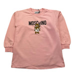 MOSCHINO abito felpa girocollo tinta unita con stampa Rosa per Neonata MDV0BNXXXX ROSA MOSCHINO 