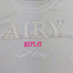 Replay T-Shirt Girocollo Tinta Unita con Stampa per Bambina SG7479 BIANCO REPLAY 