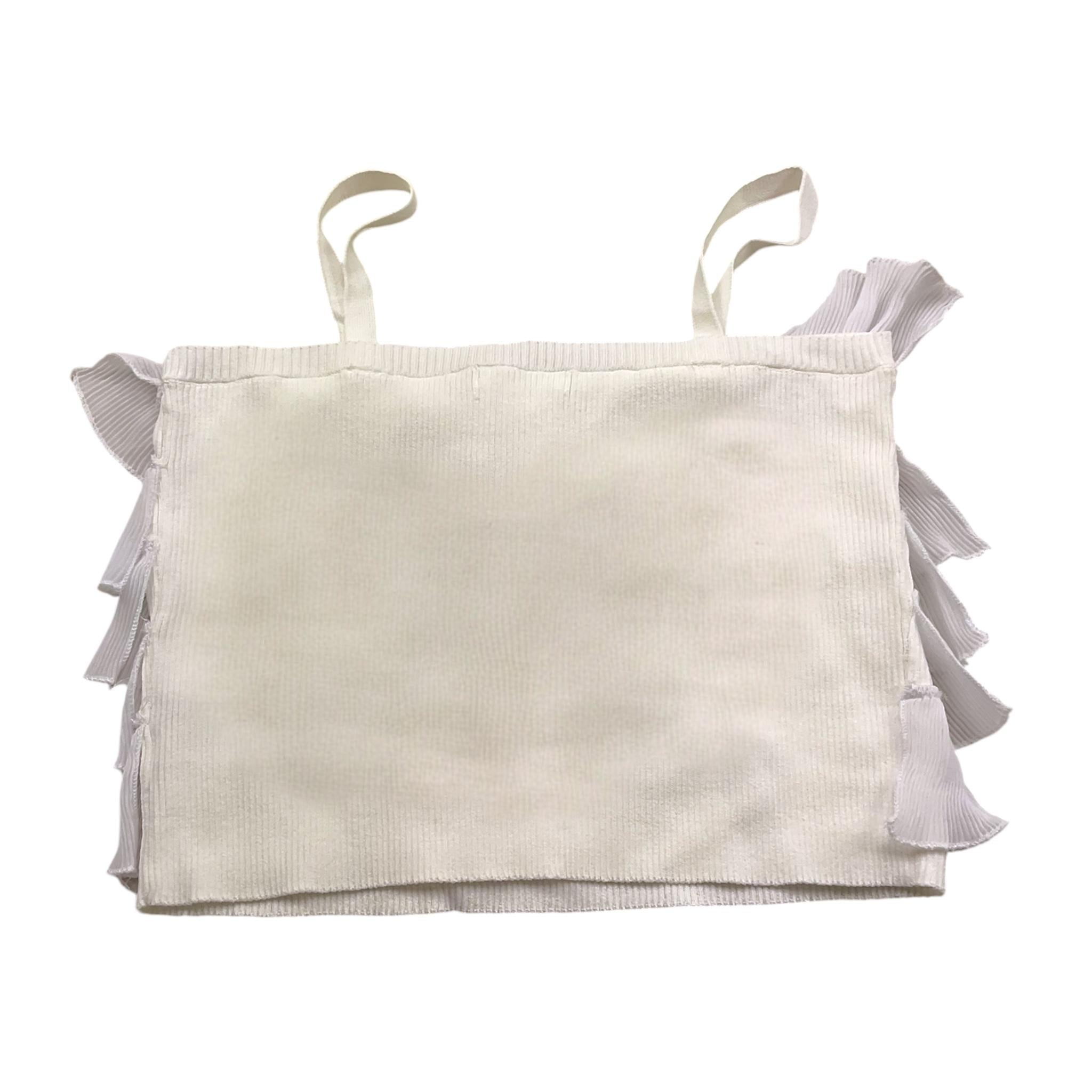 Met Top Tinta Unita con Rouches per Bambina ME291 BIANCO MET 