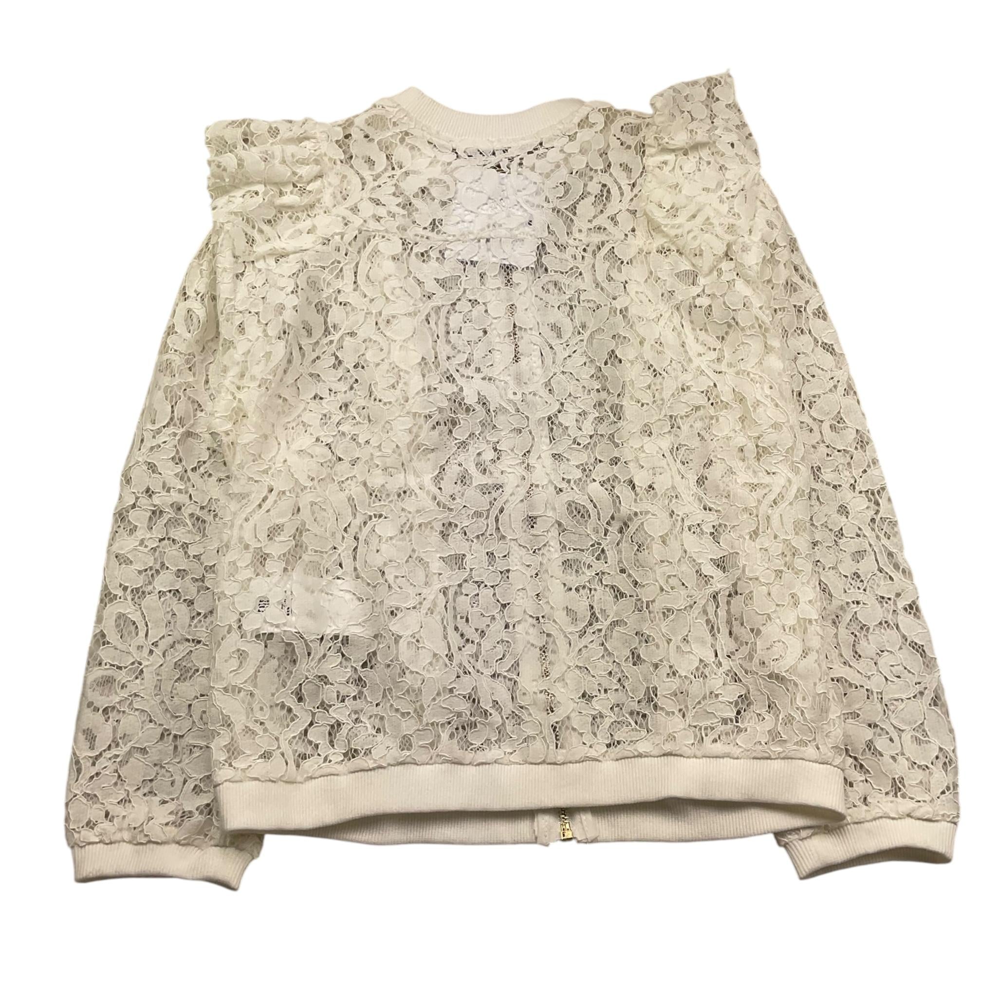 Lu Lu By Miss Grant Giubbino con Zip Tinta Unita Ricamato per Bambina LL0224 BIANCO LU LU BY MISS GRANT 