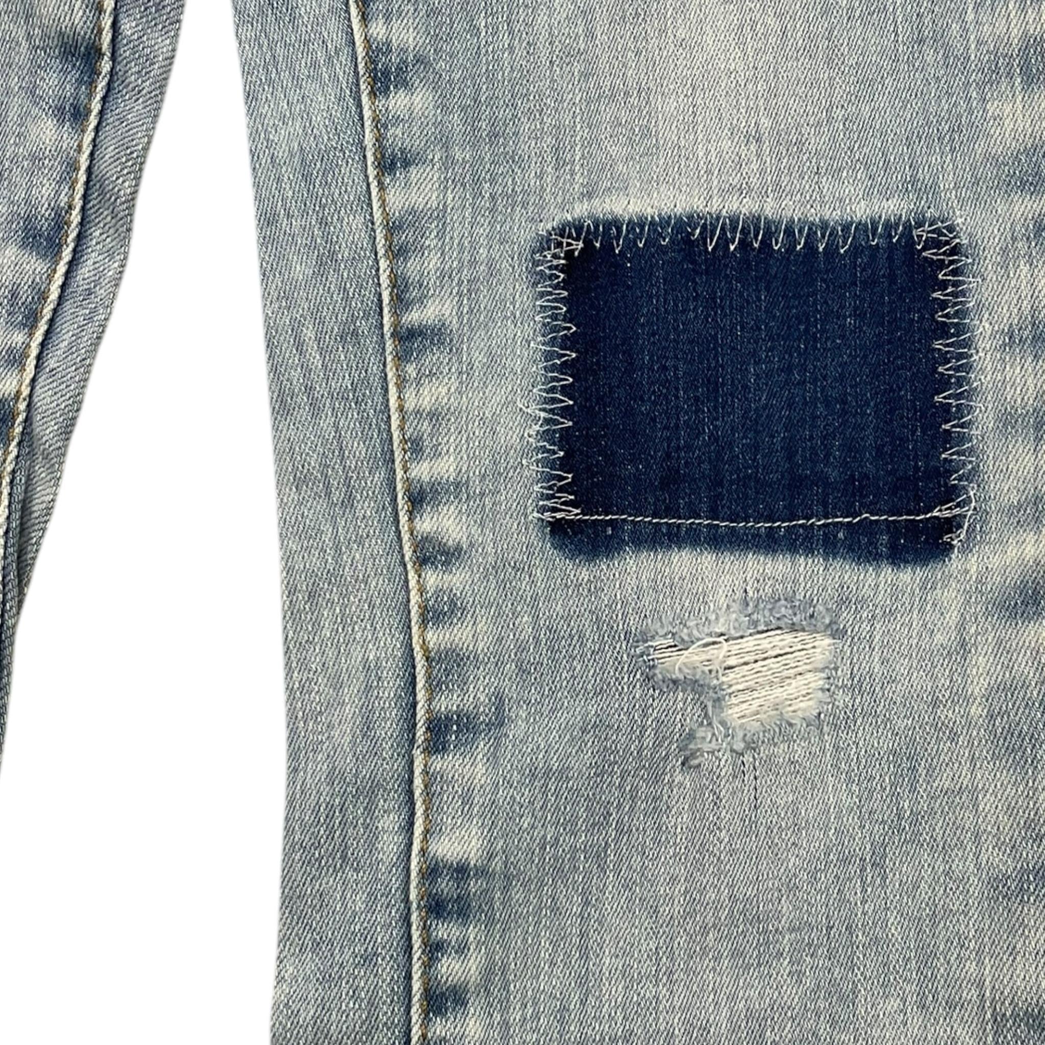 GUESS jeans tinta unita con toppe Azzurro per Bambino N3RA03D46T0 AZZURRO GUESS 