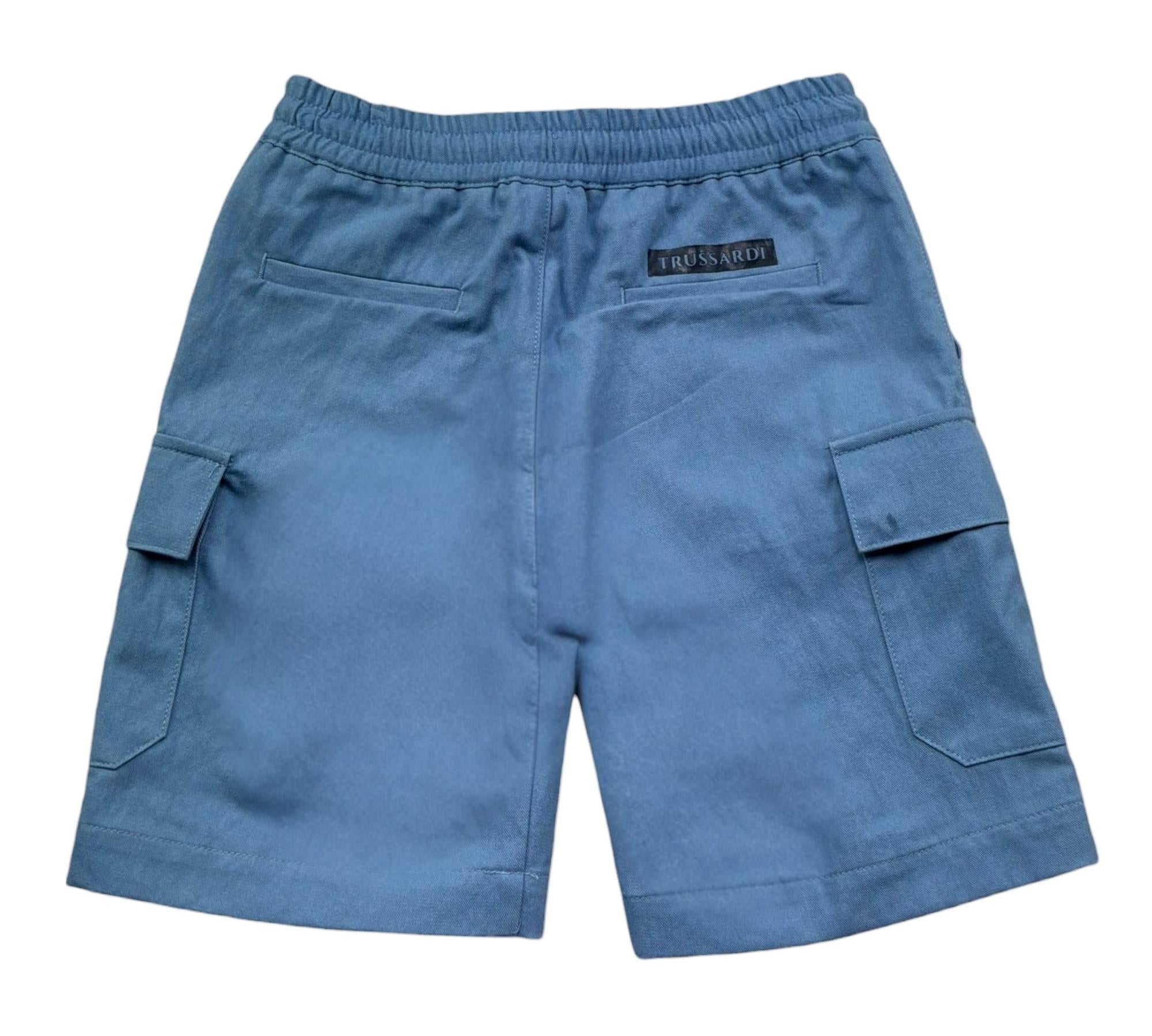 Trussardi Bermuda Tinta Unita con Elastico In Vita per Bambino TBP26060BE AZZURRO TRUSSARDI 
