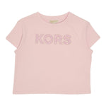 Michael Kors T-Shirt Girocollo Tinta Unita con Stampa per Bambina R30319 ROSA MICHAEL KORS 