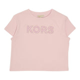 Michael Kors T-Shirt Girocollo Tinta Unita con Stampa per Bambina R30319 ROSA MICHAEL KORS 