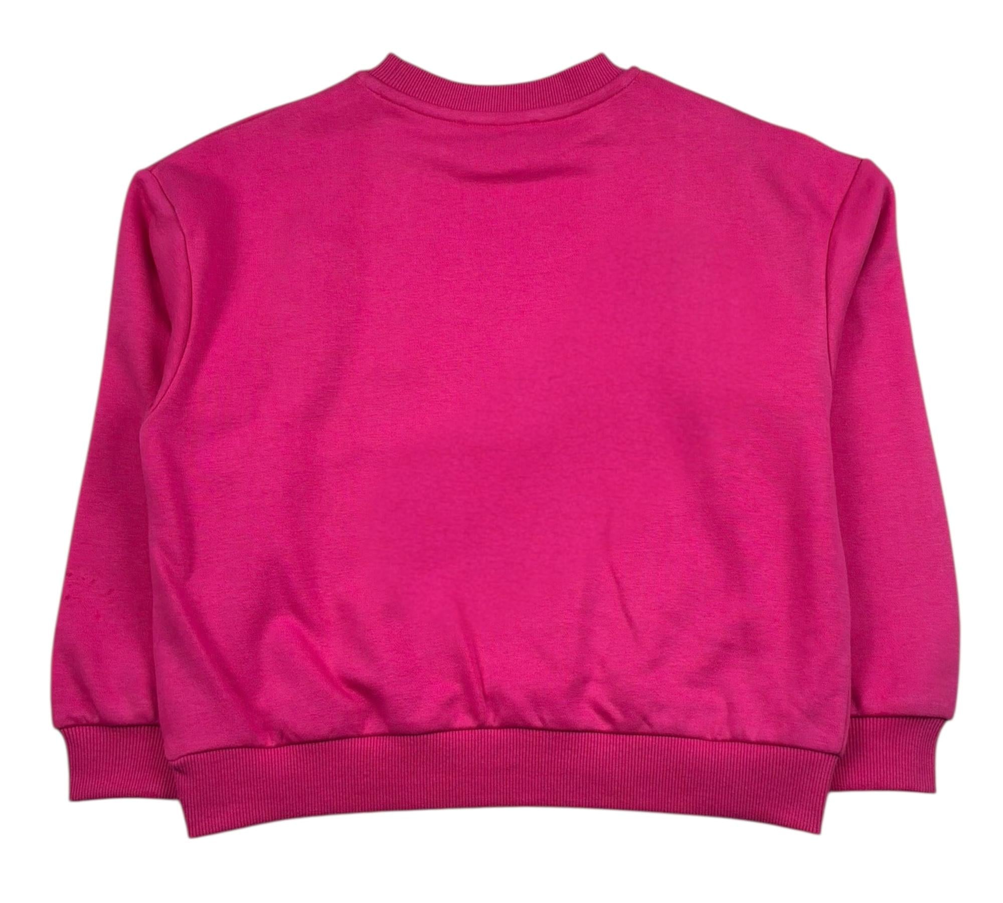 John Richmond Felpa Chiusa Girocollo Tinta Unita con Stampa per Bambina RGP26010FE FUXIA JOHN RICHMOND 