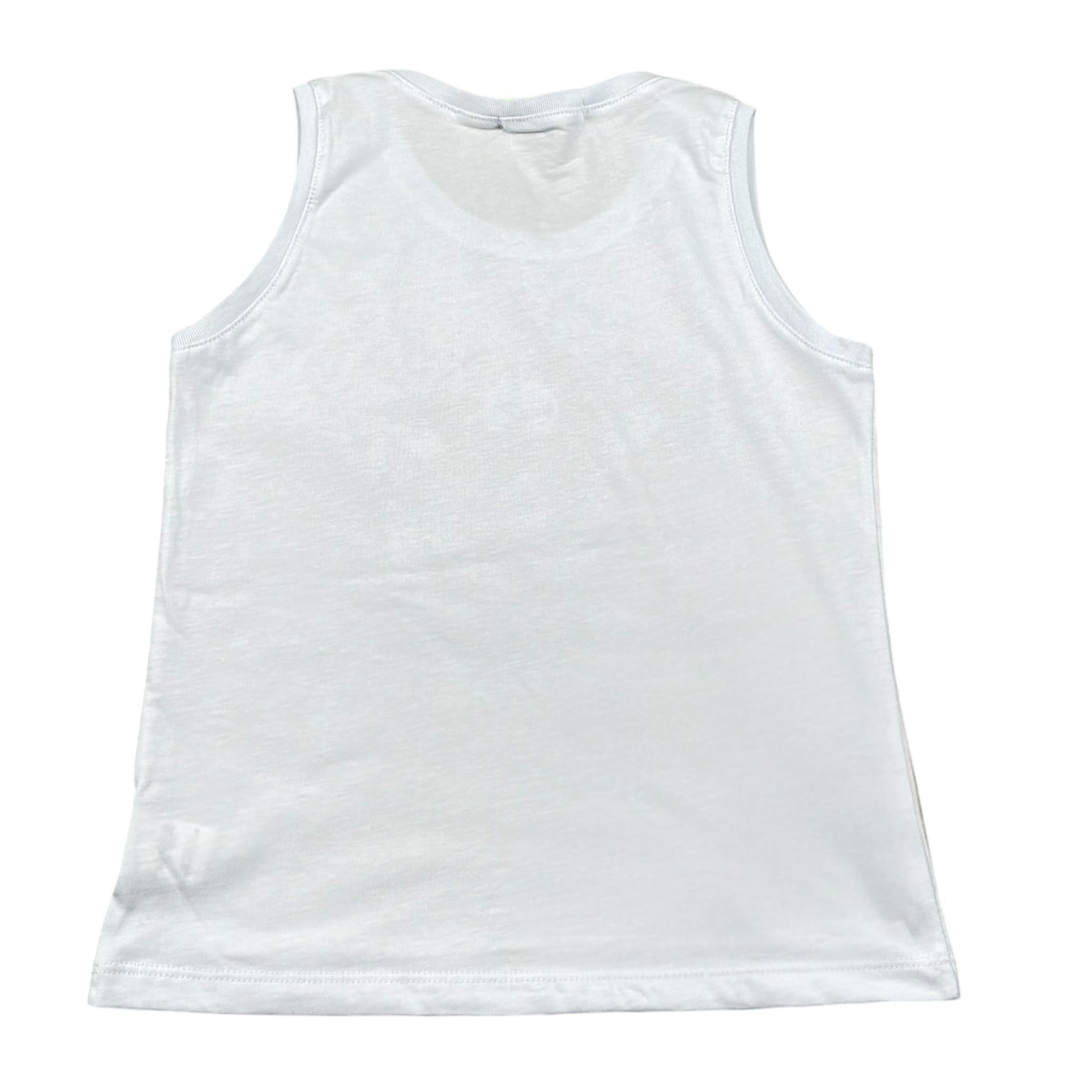 Mousse Canotta Tinta Unita con Stampa per Bambino PIKAMARIOX BIANCO MOUSSE 