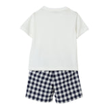 Il Gufo Completo 2 Pezzi T-Shirt-Bermuda per Neonato P25DP545C3162 BIANCO/BLU IL GUFO 