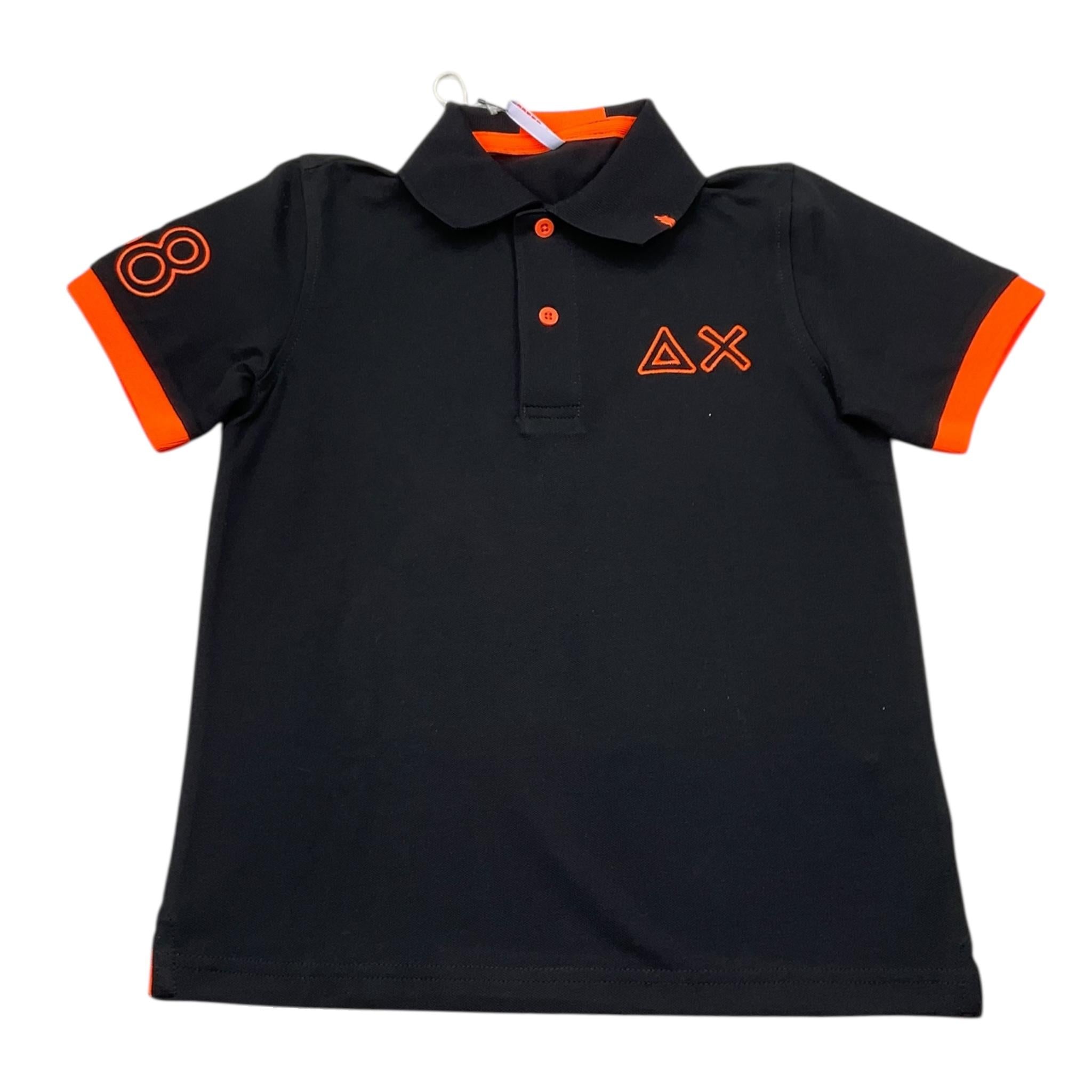 Suns68 Polo Mezza Manica Tinta Unita con Stampa per Bambino A35322 NERO SUNS68 