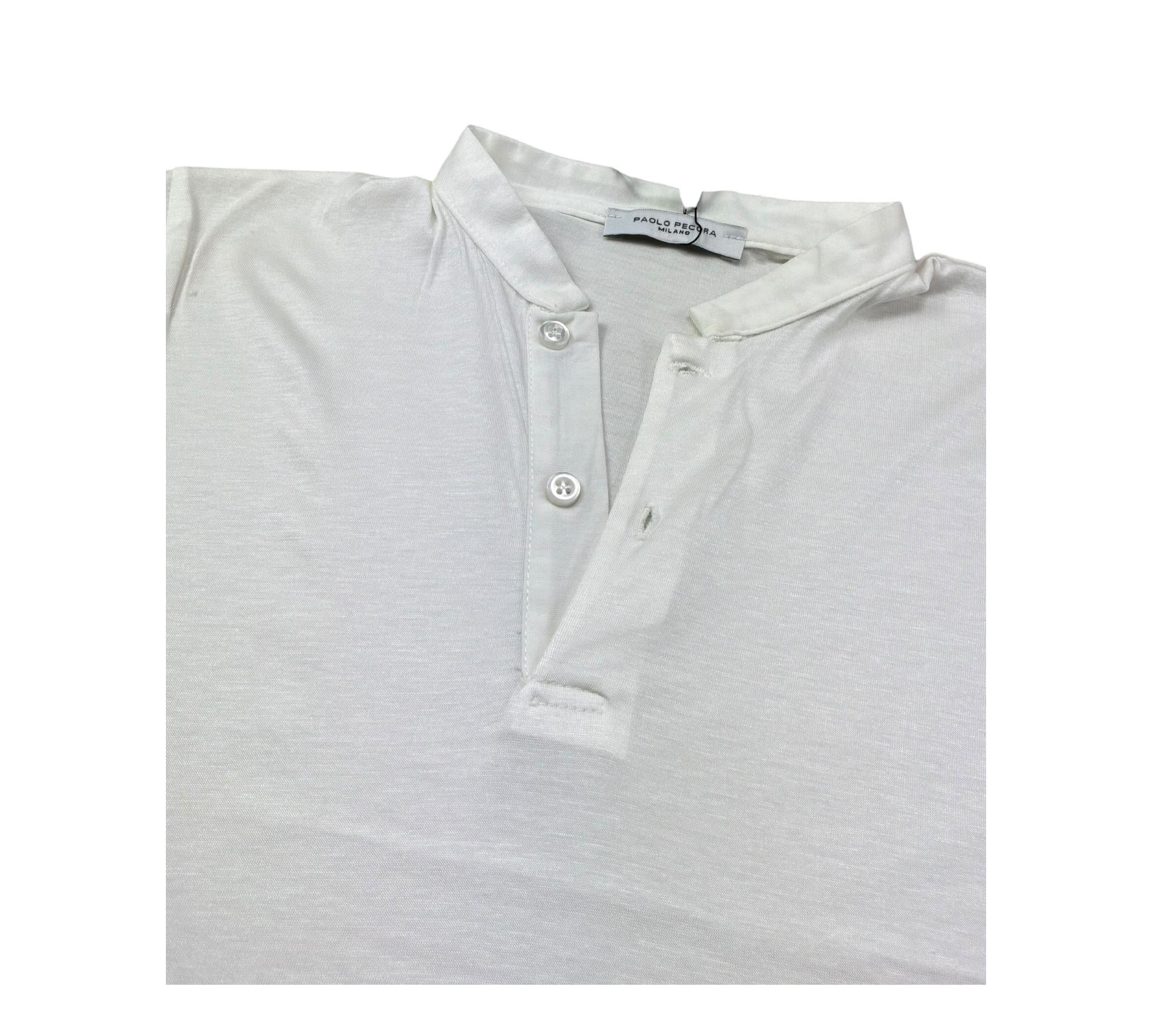 Paolo Pecora T-Shirt Girocollo Tinta Unita con Bottoni per Bambino PP4240 BIANCO PAOLO PECORA 