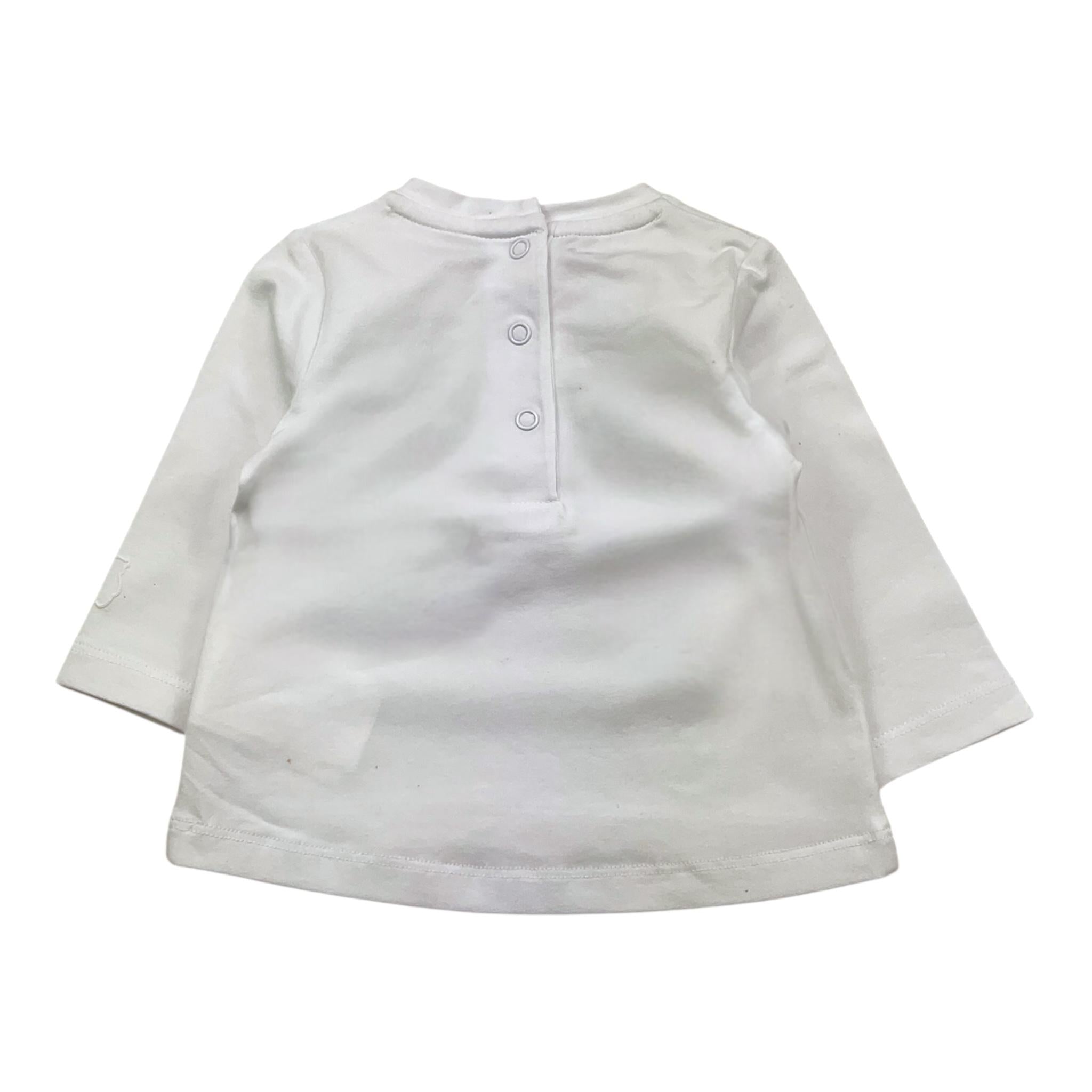 MINI BANDA shirt tinta unita girocollo con stampa Bianco per Neonata 36737 BIANCO MINI BANDA 