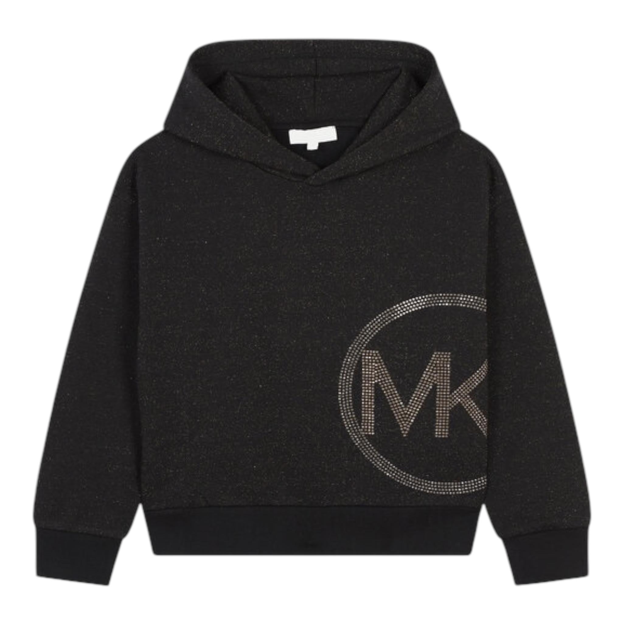 MICHAEL KORS felpa con cappuccio tinta unita glitter Nero per Neonata R30154N NERO MICHAEL KORS 
