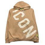 ICON felpa chiusa con cappuccio tinta unita con logo Beige per Bambino IBSW00276 BEIGE ICON 