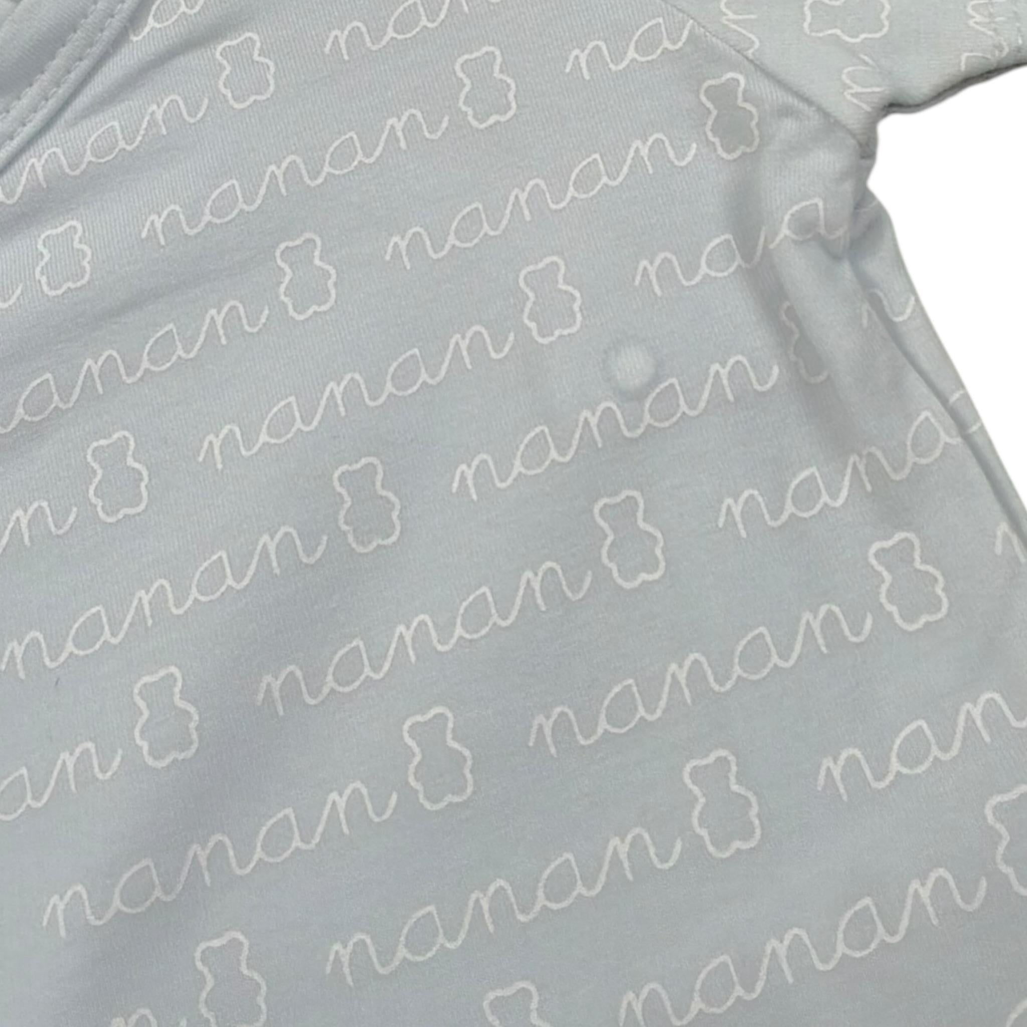 Nanan Body tinta unita con Stampa Azzurro per Neonato INFB0903A AZZURRO NANAN 