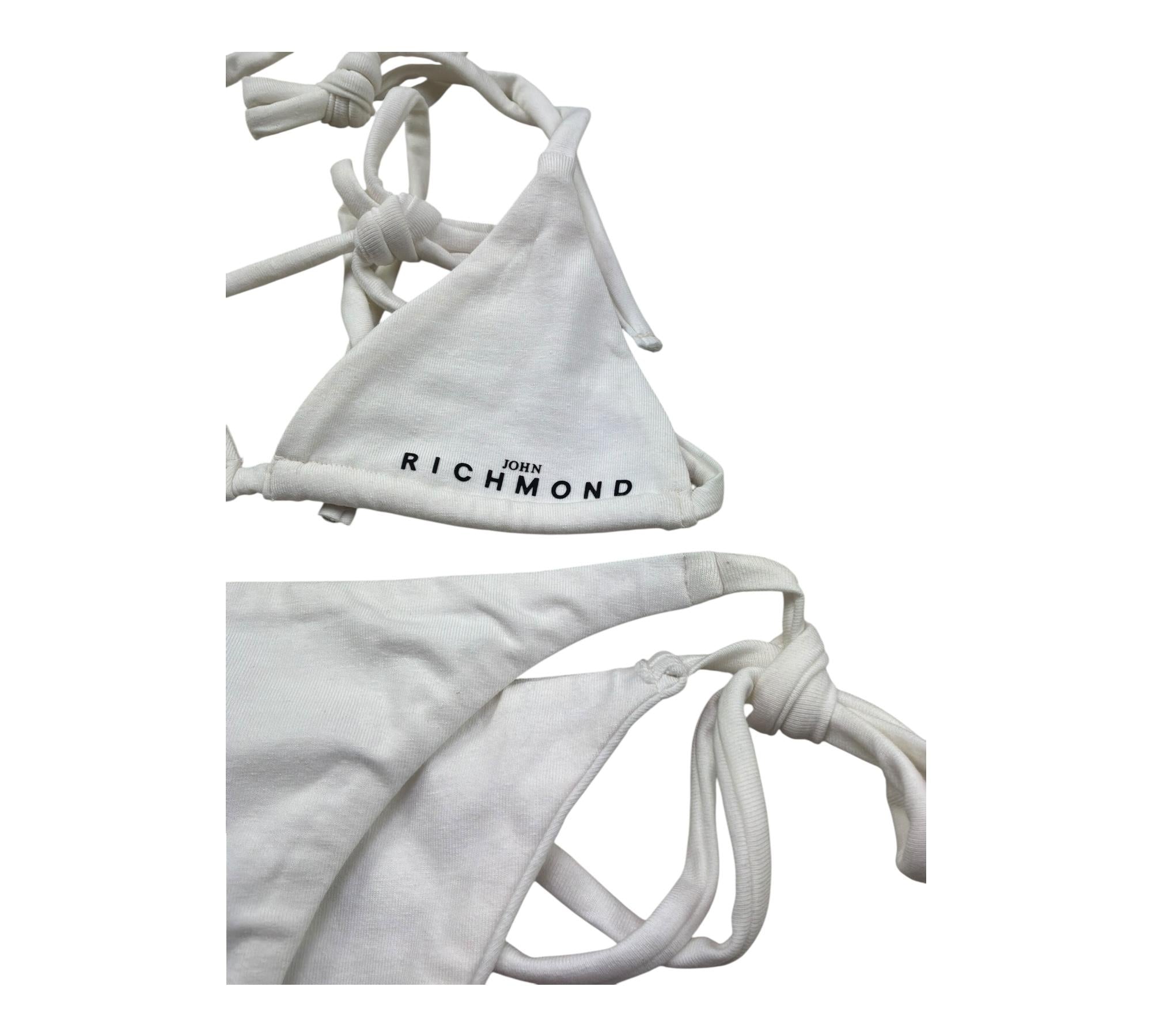John Richmond Costume 2 Pezzi Triangolo-Mutandina Tinta Unita per Bambina RGP26030CO BIANCO JOHN RICHMOND 