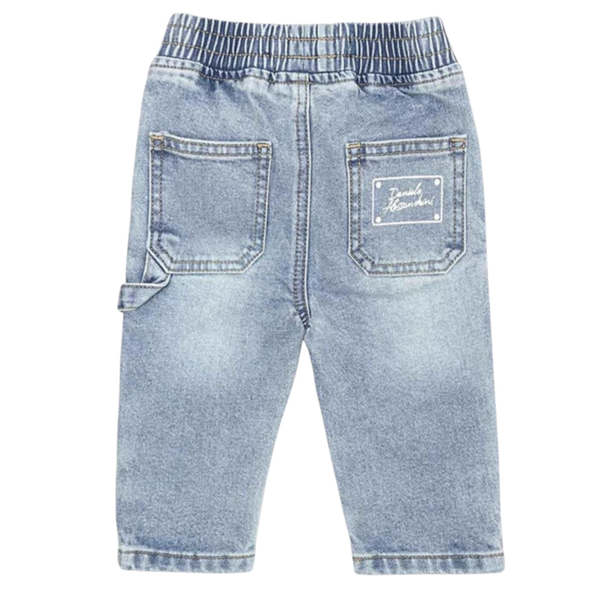 Daniele Alessandrini Jeans Tinta Unita con Elastico In Vita per Neonato 1295PD00171XX AZZURRO DANIELE ALESSANDRINI 