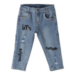 Sarabanda Jeans tinta unita con Stampa Azzurro per Neonato 0B032N AZZURRO SARABANDA 