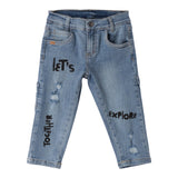 Sarabanda Jeans tinta unita con Stampa Azzurro per Neonato 0B032N AZZURRO SARABANDA 