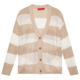 Max&Co. Cardigan Fantasia A Righe con Trafori per Bambina MX0181 BIANCO/BEIGE MAX&Co. 