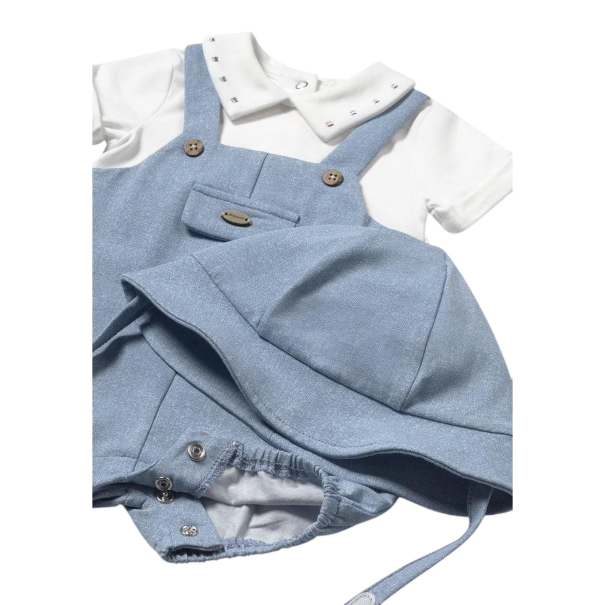 Mayoral Completo 2 Pezzi Pagliaccetto-Cappello per Neonato 1605X BLU MAYORAL 