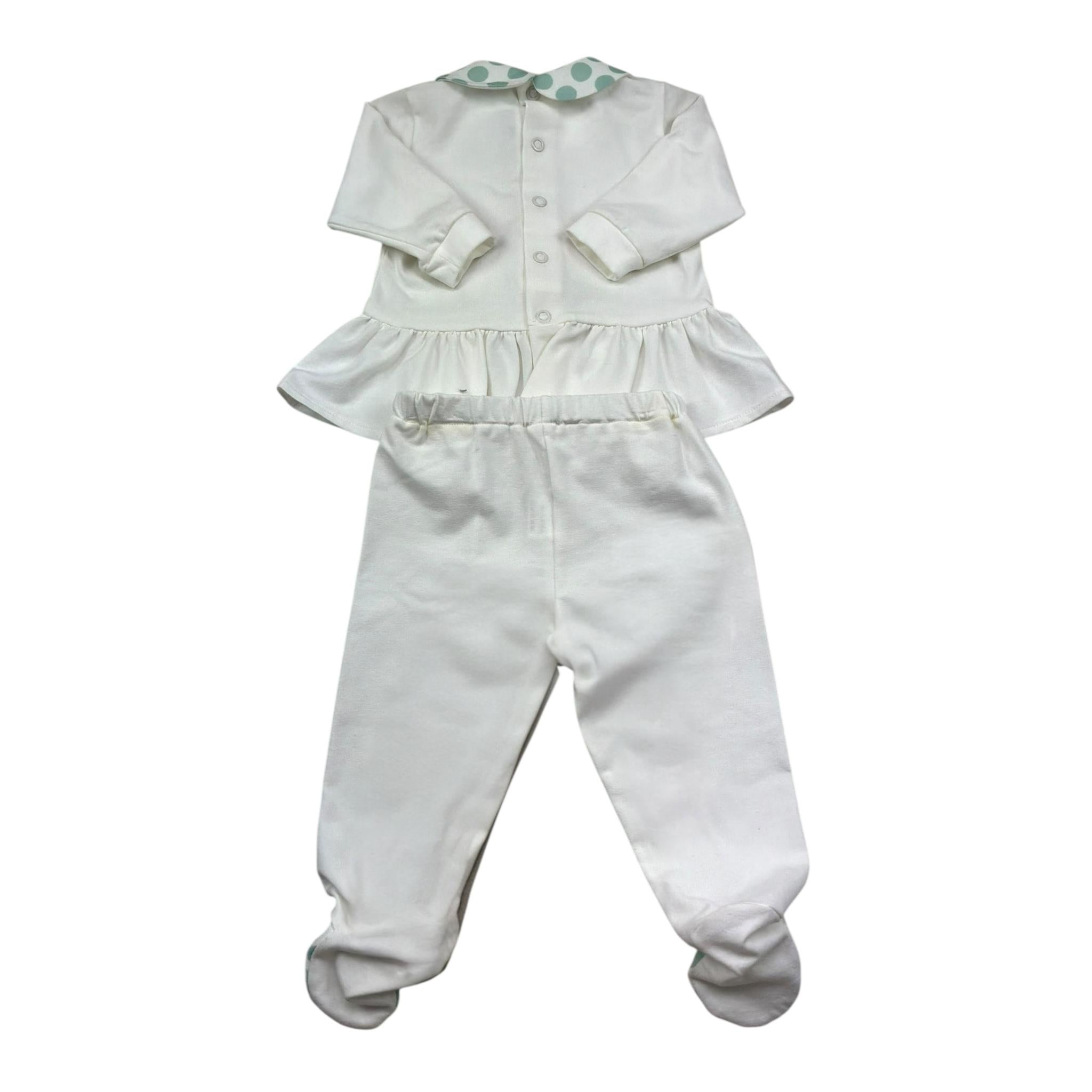 I Delfi Completo 2 Pezzi Shirt-Ghettina Tinta Unita per Neonata 25P5141 BIANCO I DELFI 
