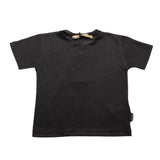 Yes London T-Shirt Girocollo Tinta Unita Nero Per Neonato
