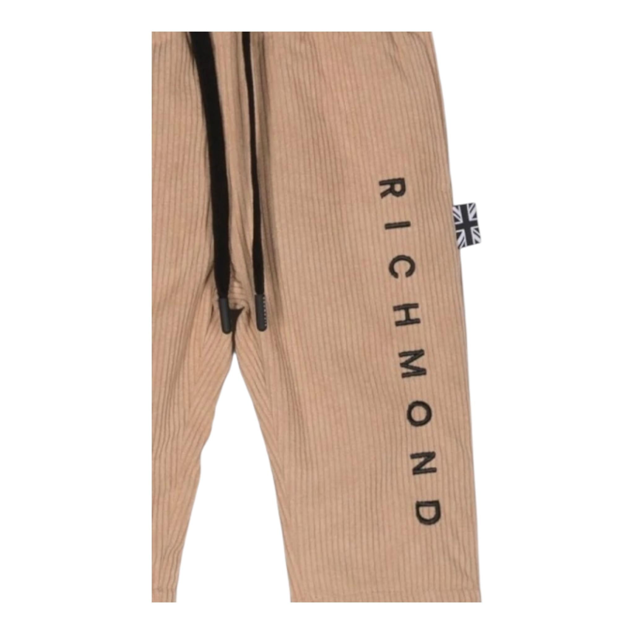 JOHN RICHMOND pantalone tinta unita con stampa e elastico in vita Beige per Neonato RIA24049PAX BEIGE JOHN RICHMOND 