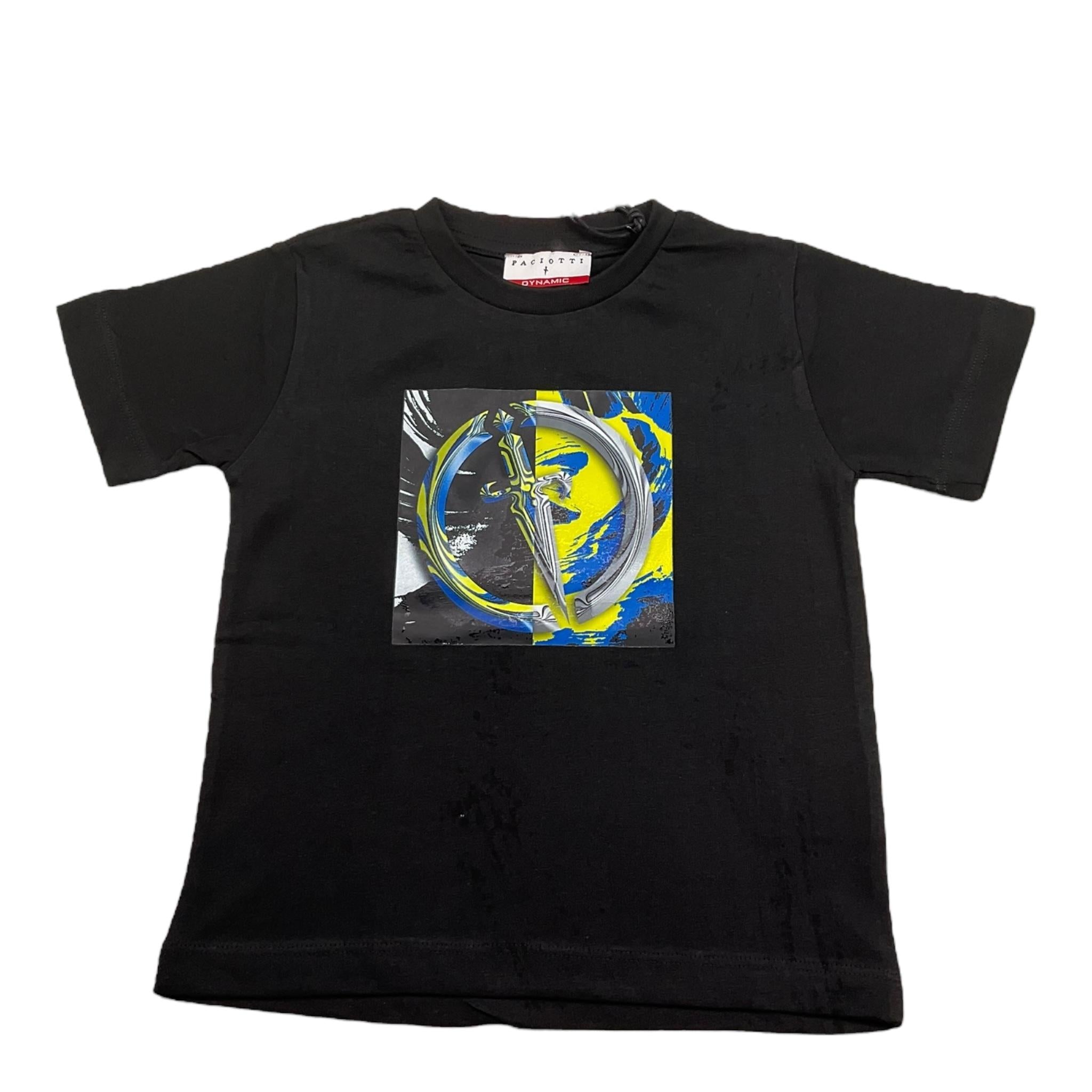 Cesare Paciotti T-Shirt Girocollo Tinta Unita con Stampa per Bambino TSP5107BJ NERO CESARE PACIOTTI 