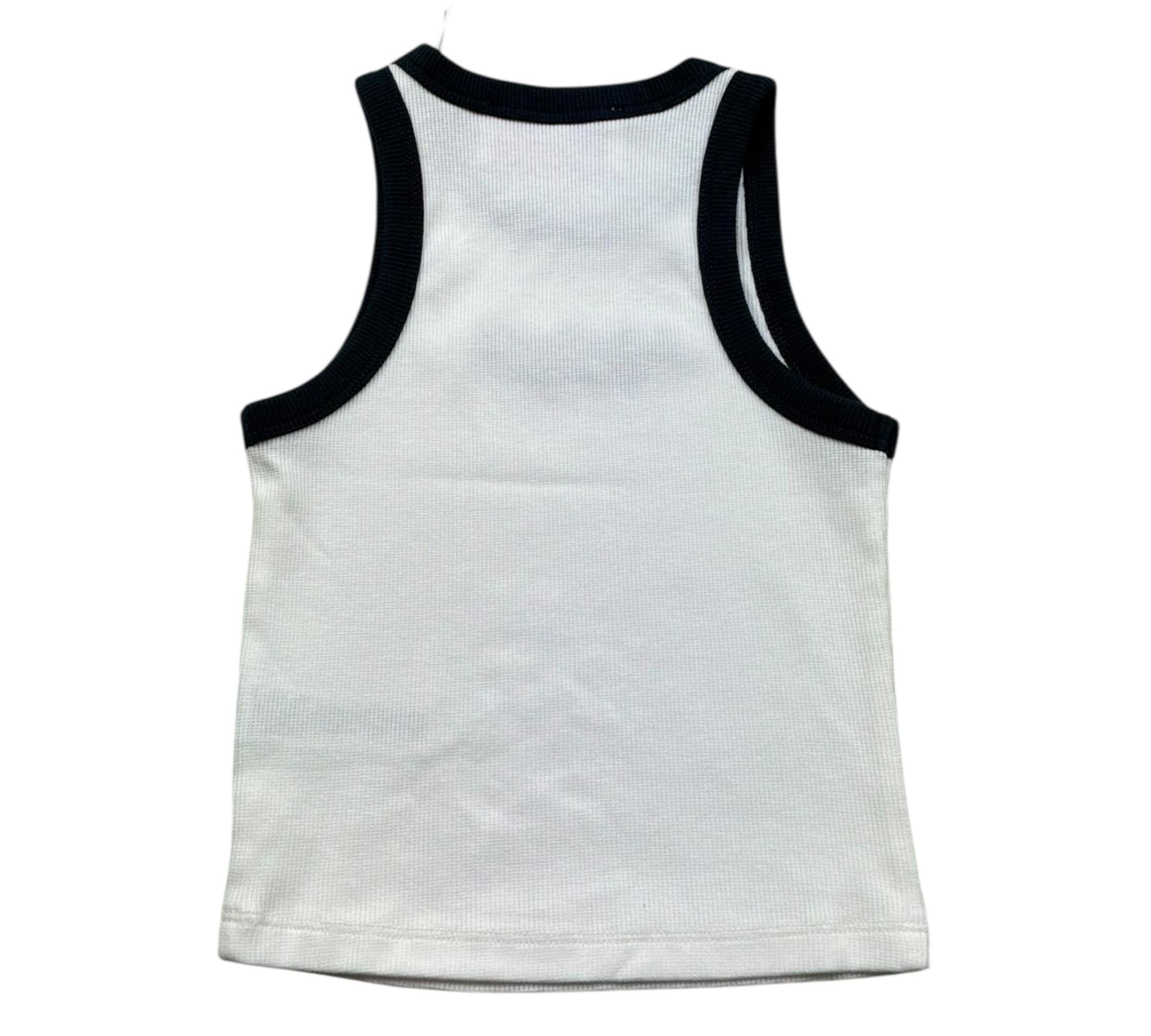 Saint Barth Canotta Tinta Unita con Stampa per Bambina BLUE BIANCO SAINT BARTH 