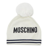 MOSCHINO cappello tinta unita con stampa e pon pon Bianco per Neonato MUX04WX BIANCO MOSCHINO 