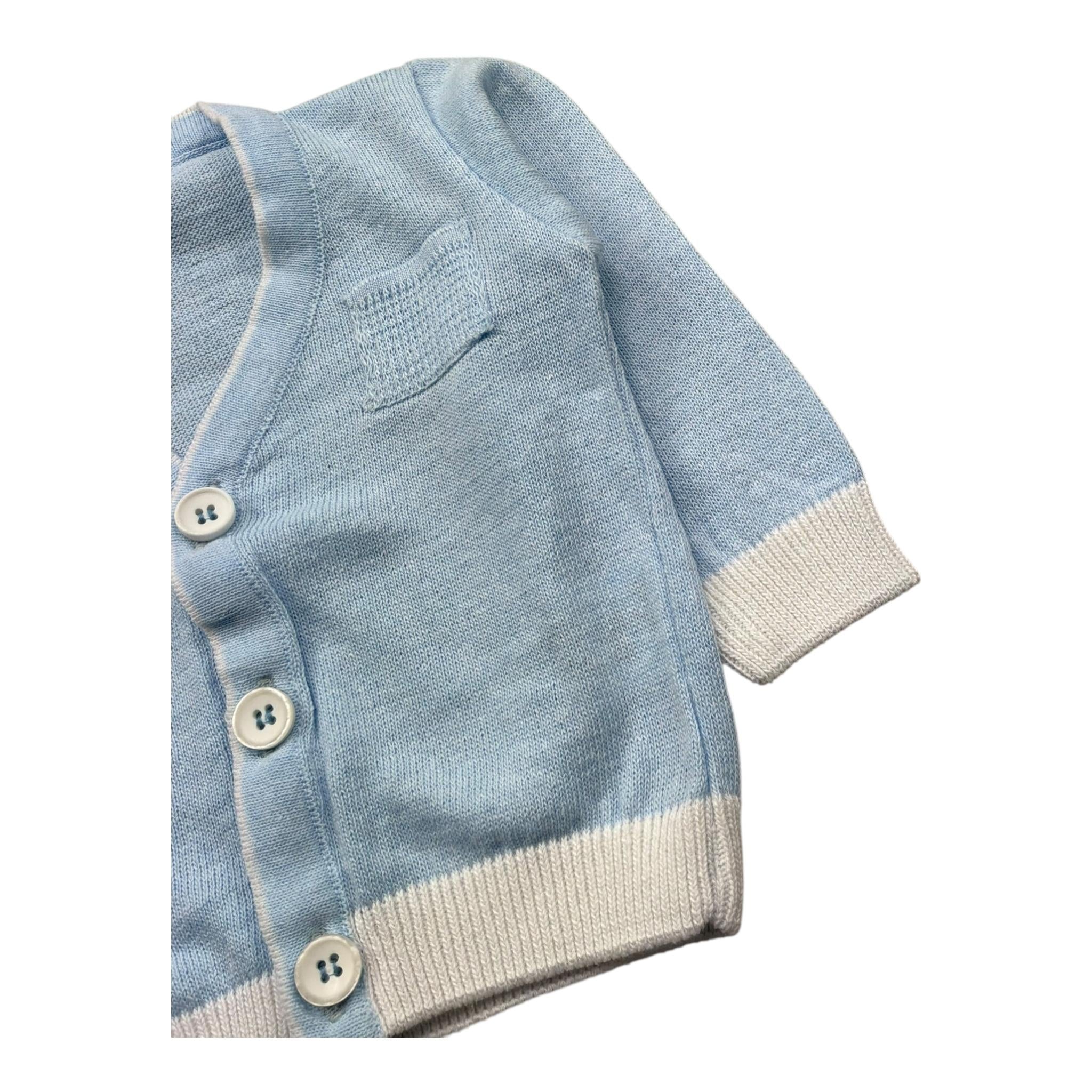 Manuel & Frank Cardigan Tinta Unita con Taschino per Neonato MF4235I AZZURRO MANUEL & FRANK 