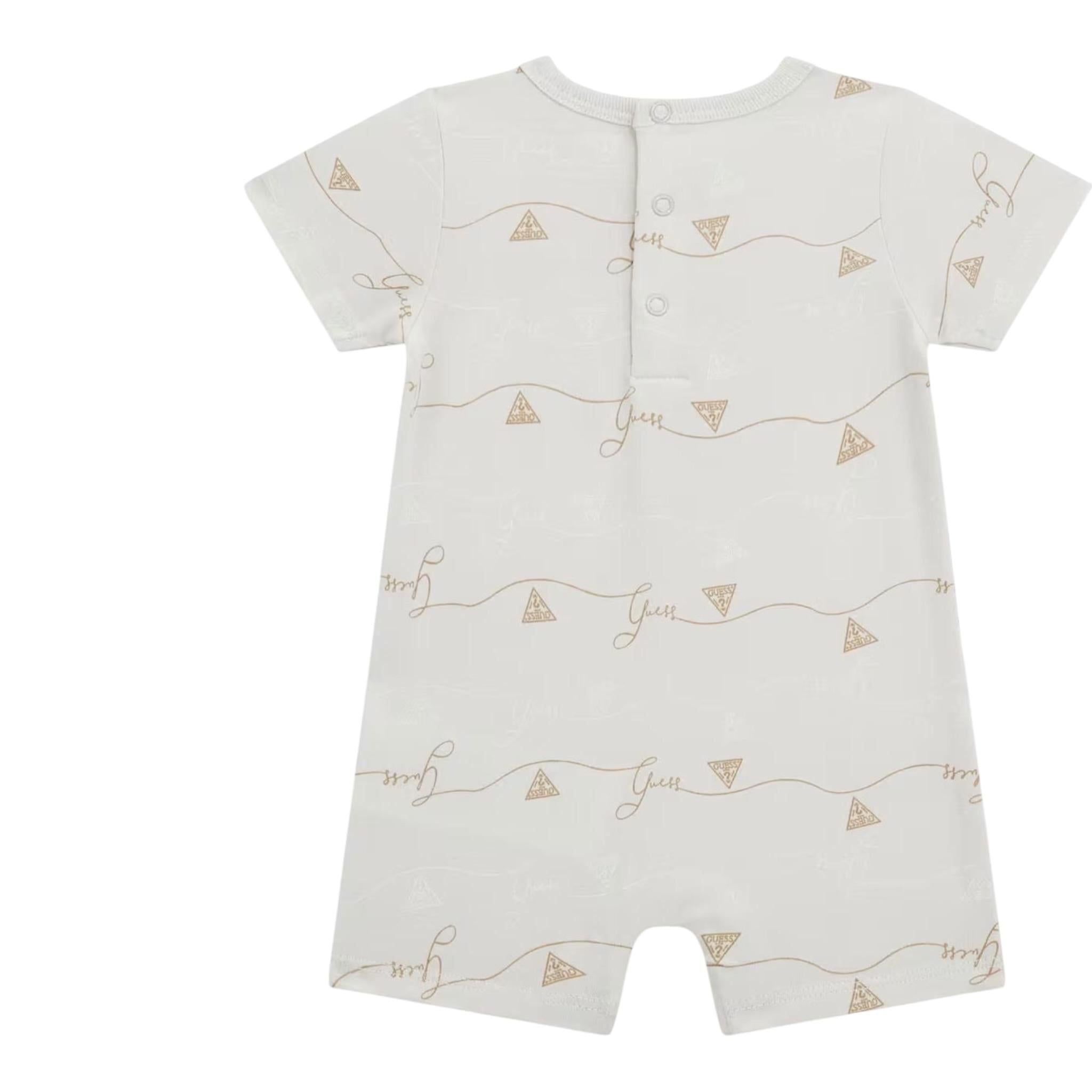Guess Pagliaccetto Tinta Unita con Stampa per Neonata H5GW00K6YW1 PANNA GUESS 